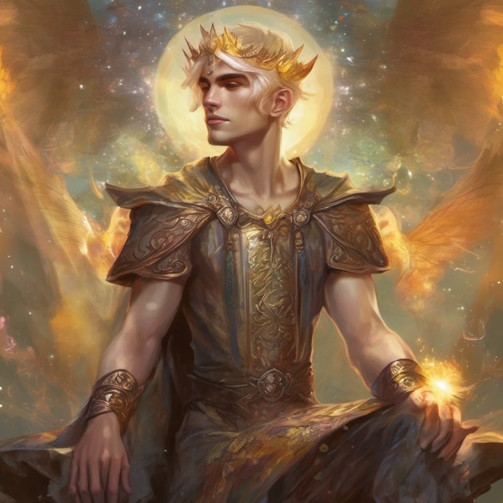 fae man elf short hair king celestial fantasy art sun amazing awesome portrait 2