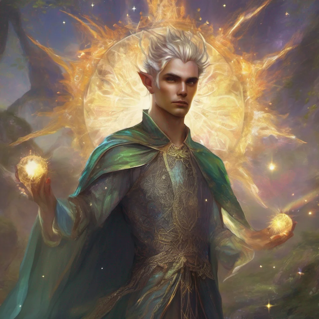 fae man elf short hair king celestial fantasy art sun good looking trending fantastic 1