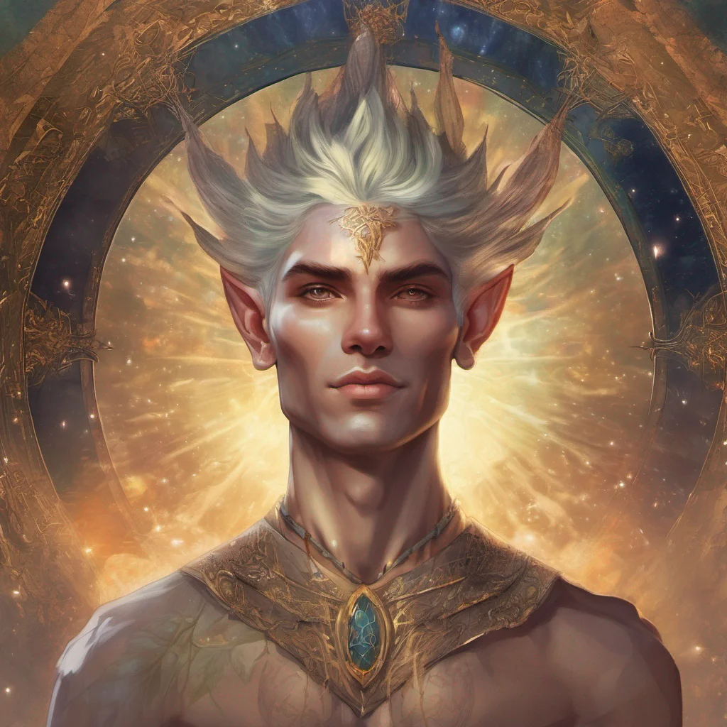 fae man elf short hair king celestial fantasy art sun pointed ears  amazing awesome portrait 2
