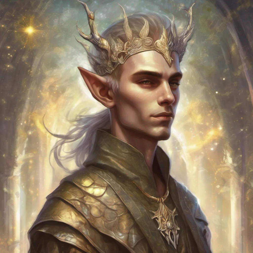 fae man elf short hair king celestial fantasy art sun pointed ears  confident engaging wow artstation art 3