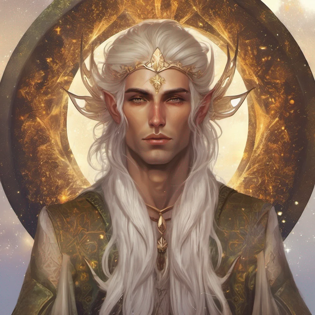 aifae man elf short hair king celestial fantasy art sun pointed ears  good looking trending fantastic 1
