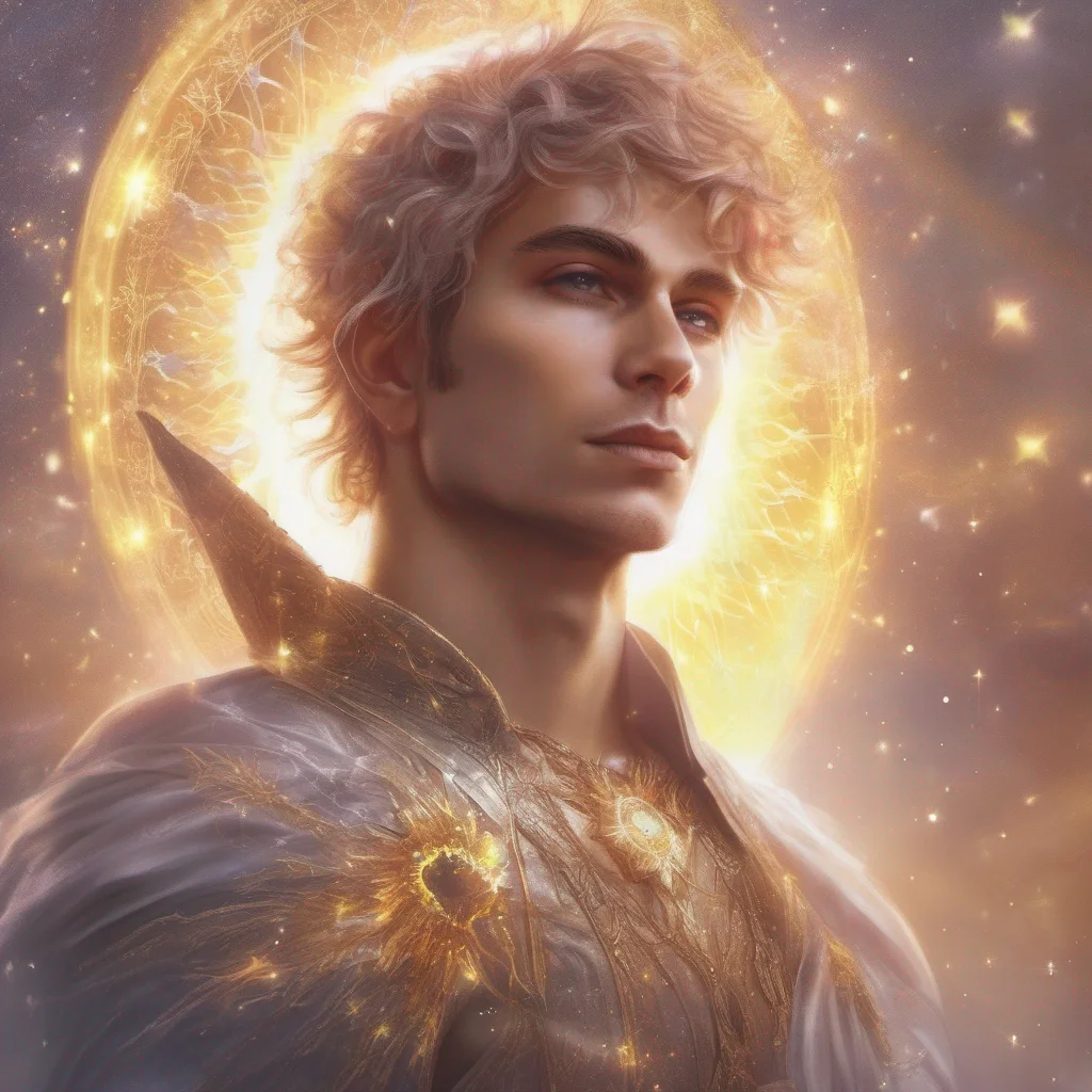 aifae man elf short hair king celestial fantasy art sun sparkles amazing awesome portrait 2