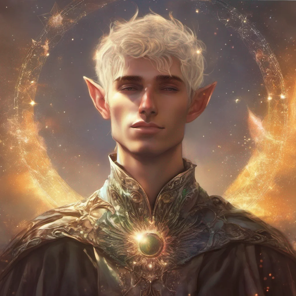 aifae man elf short hair king celestial fantasy art sun sparkles good looking trending fantastic 1