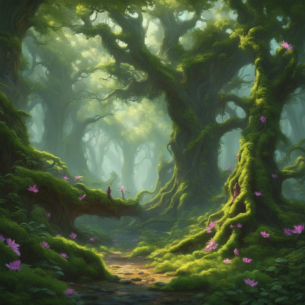 fairies an ancient oak forest stunning atmosphere 8k painted by craig mullins and greg rutkowski amazing awesome portrait 2
