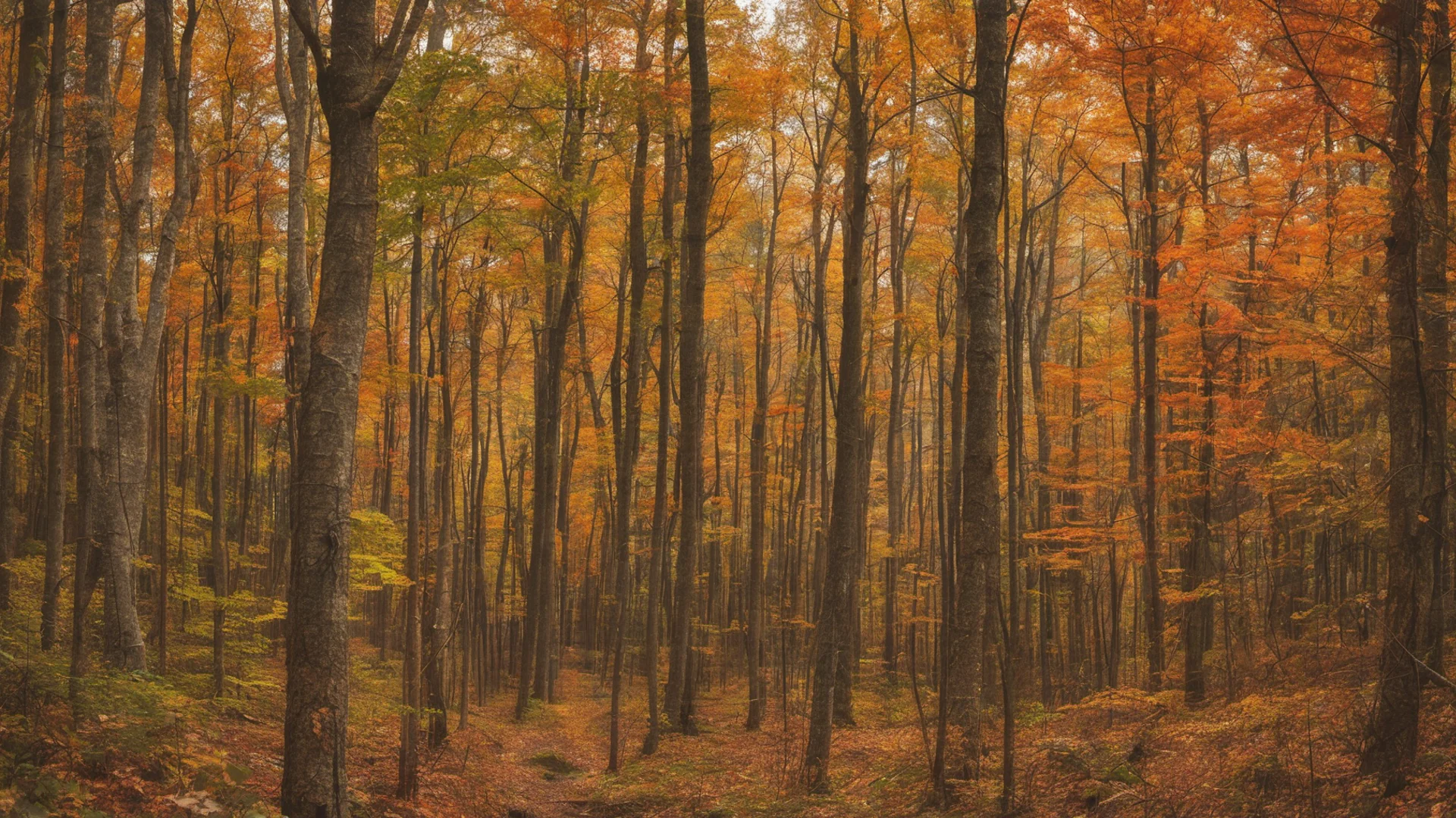 aifall forest in the mountains of virginia wide