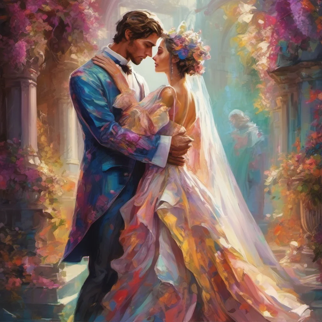 fancy aristocratic lovers embrace fantasy trending art love wedding colorful  good looking trending fantastic 1
