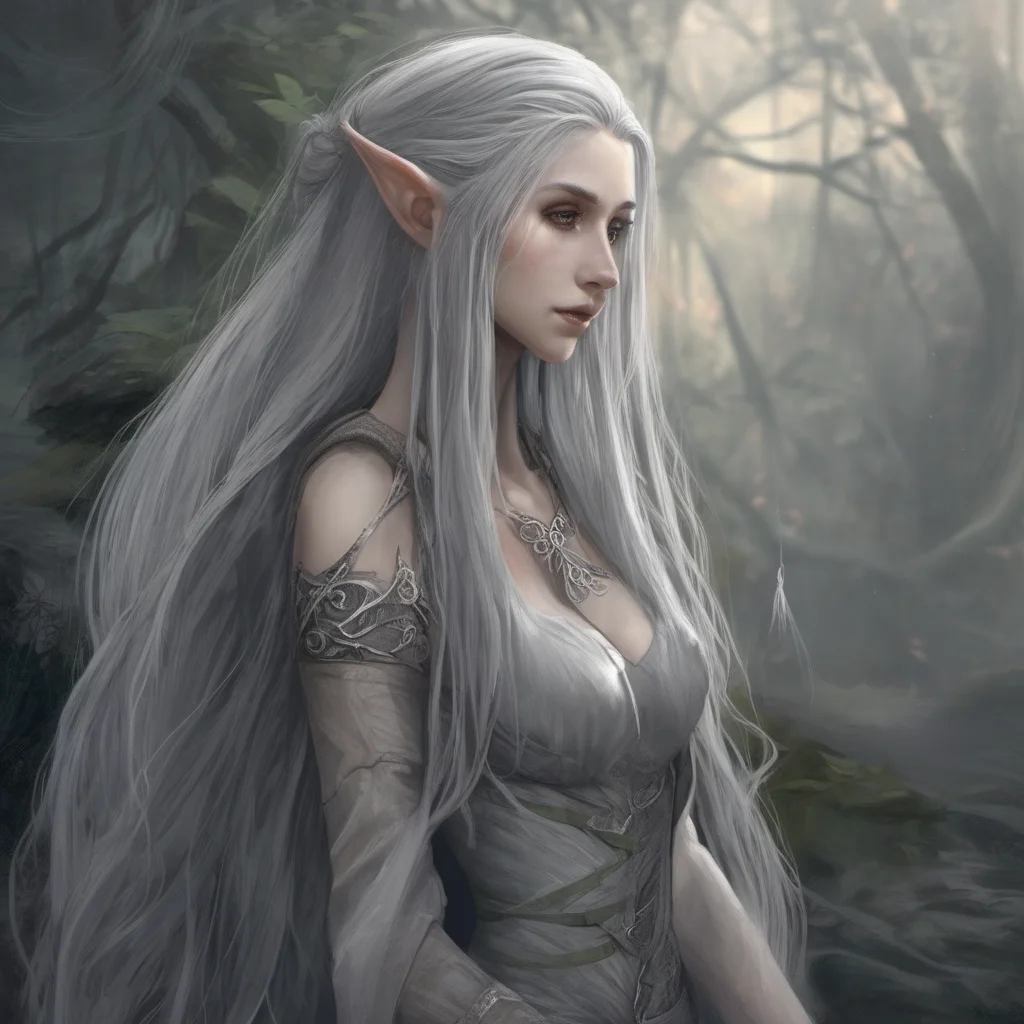 aifantasy art%2C skinny elf girl%2C very long grey hair amazing awesome portrait 2