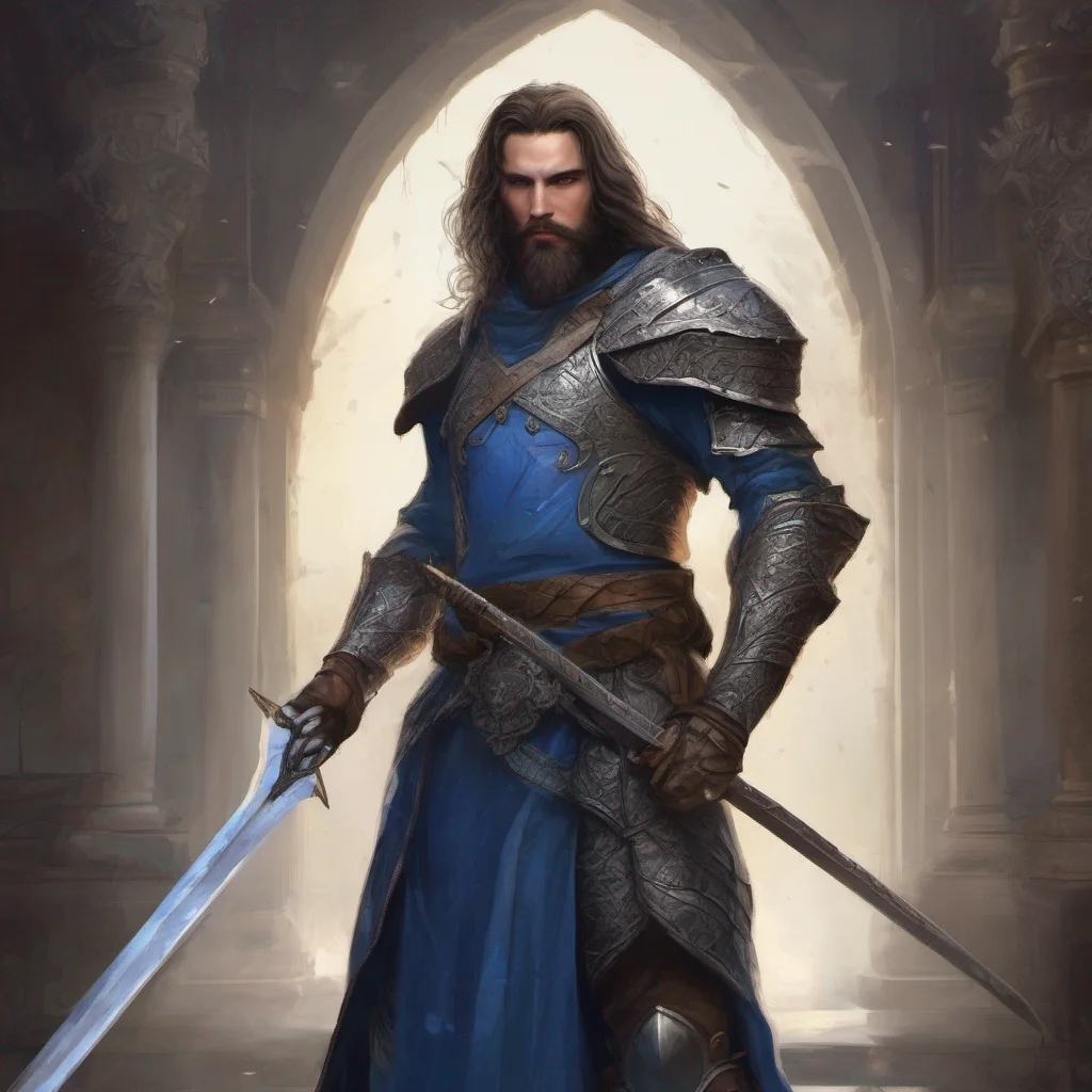 fantasy art beauty grace bearded man dark hair armor sword blue eyes amazing awesome portrait 2