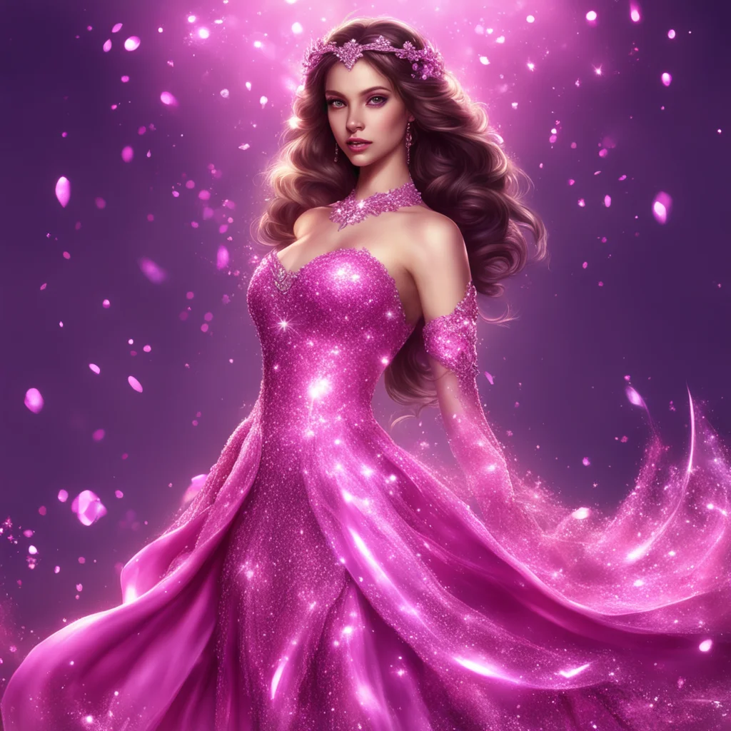 aifantasy art beauty grace sparkle glitter pink shimmer royal dress confident engaging wow artstation art 3 amazing awesome portrait 2