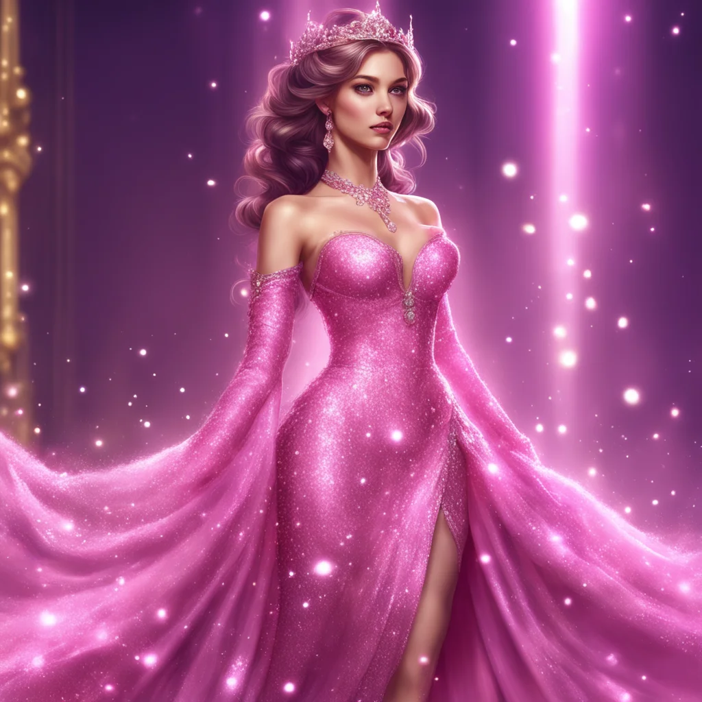 aifantasy art beauty grace sparkle glitter pink shimmer royal dress confident engaging wow artstation art 3 confident engaging wow artstation art 3