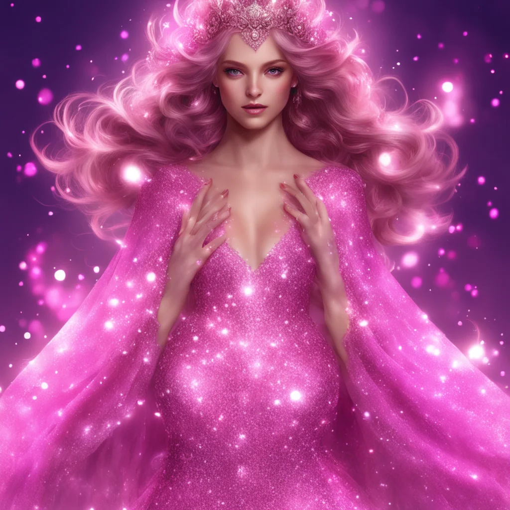 aifantasy art beauty grace sparkle glitter pink shimmer royal dress confident engaging wow artstation art 3 good looking trending fantastic 1