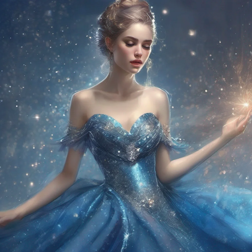 aifantasy art beauty grace sparkle glitter shimmer blue dress amazing awesome portrait 2