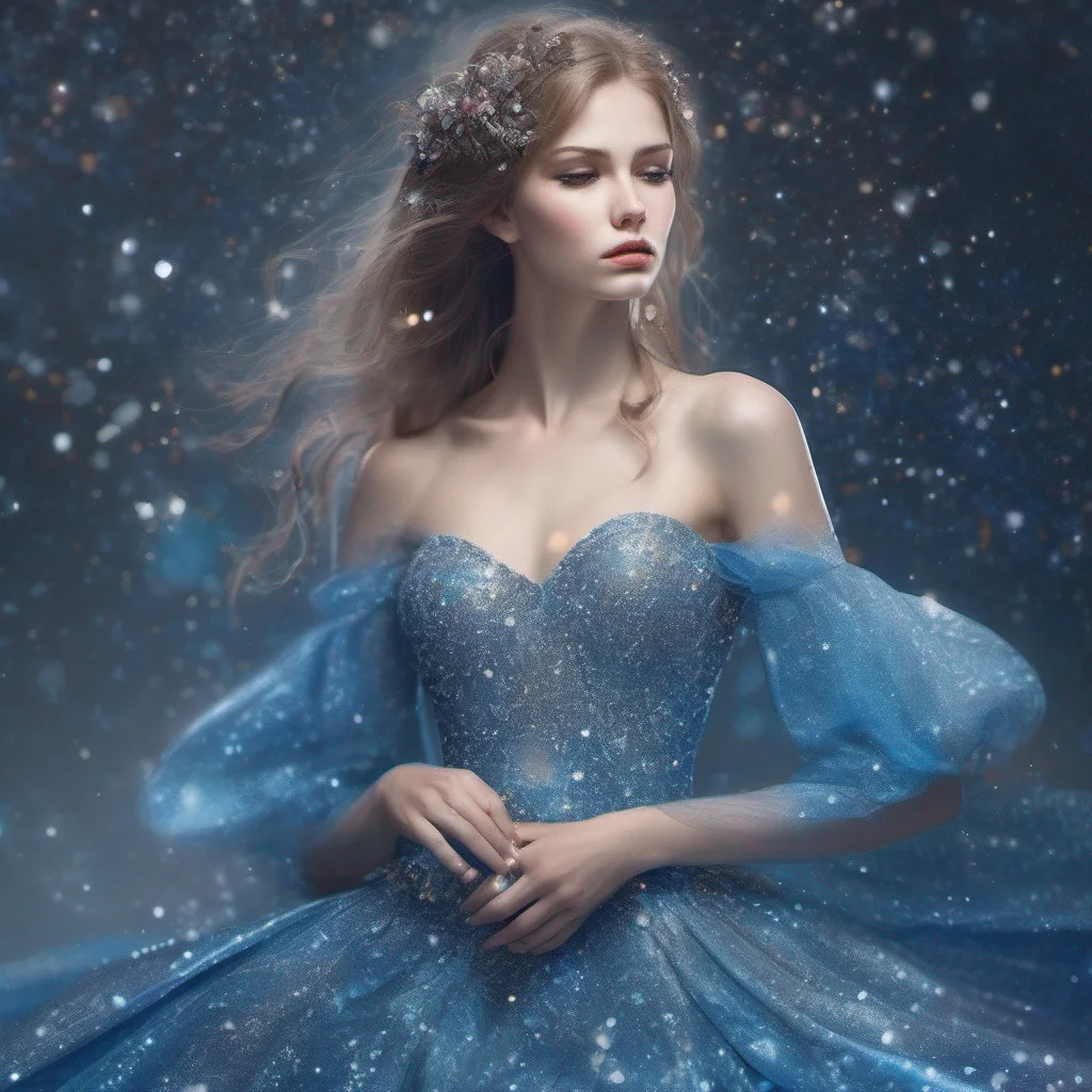 fantasy art beauty grace sparkle glitter shimmer blue dress good looking trending fantastic 1