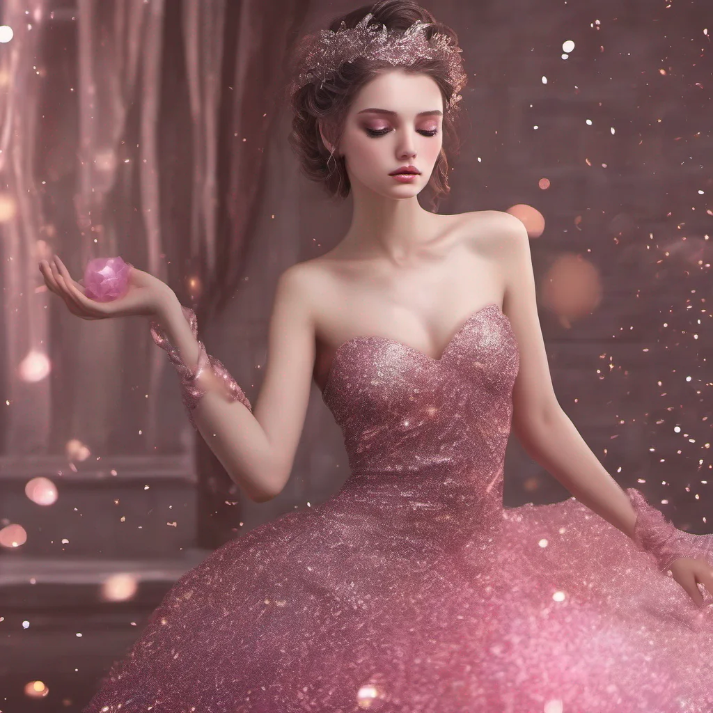 aifantasy art beauty grace sparkle glitter shimmer pink dress amazing awesome portrait 2