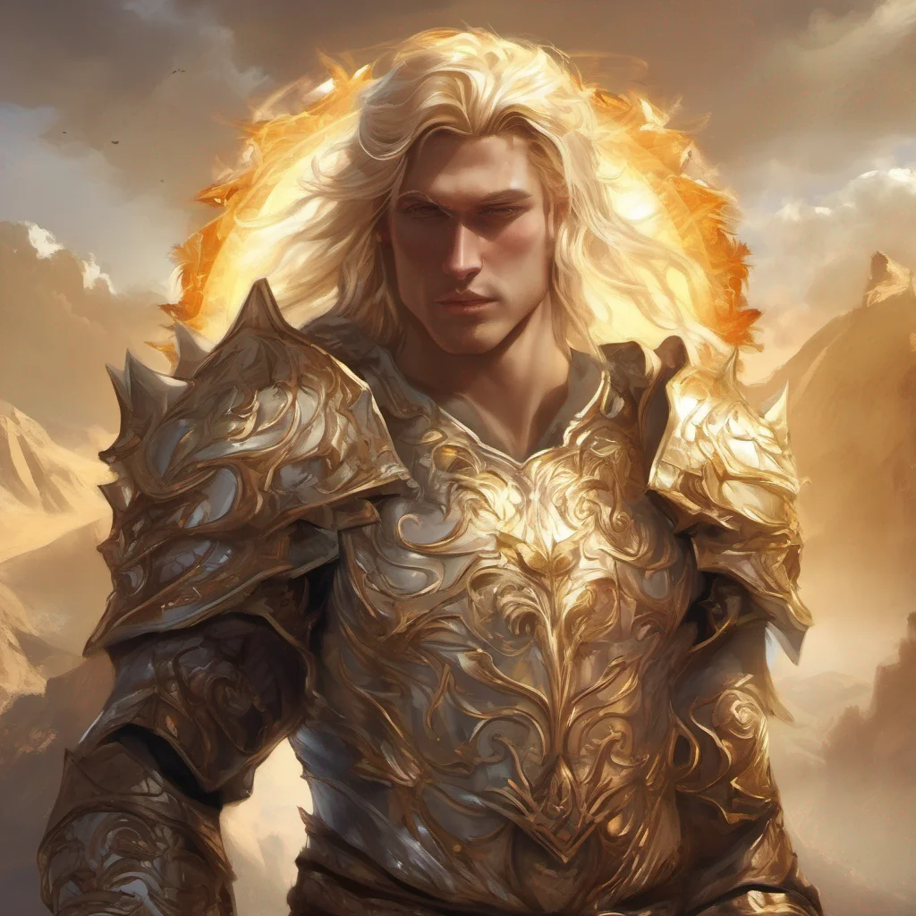 aifantasy art blonde man god sun armor king beauty grace good looking trending fantastic 1