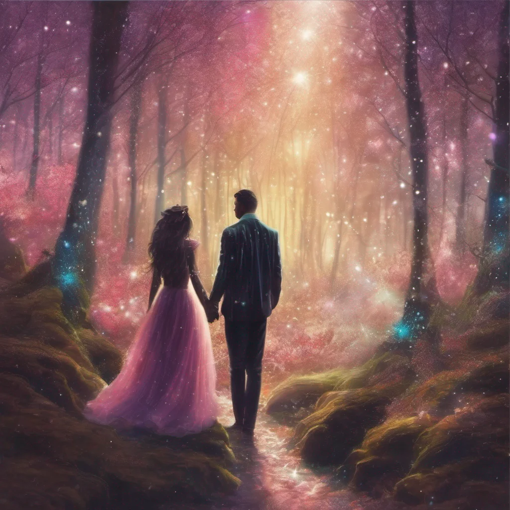 aifantasy art couple sparkle glitter shimmer forest  good looking trending fantastic 1