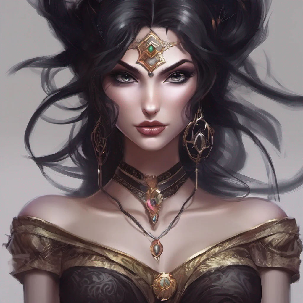 aifantasy art dark hair seductive evil princess mage confident engaging wow artstation art 3