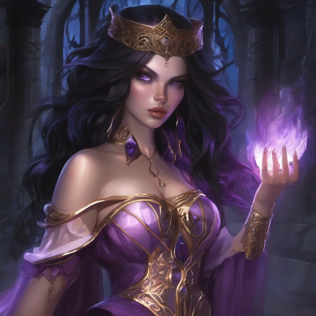 fantasy art dark hair seductive evil princess mage magic soceress night  amazing awesome portrait 2