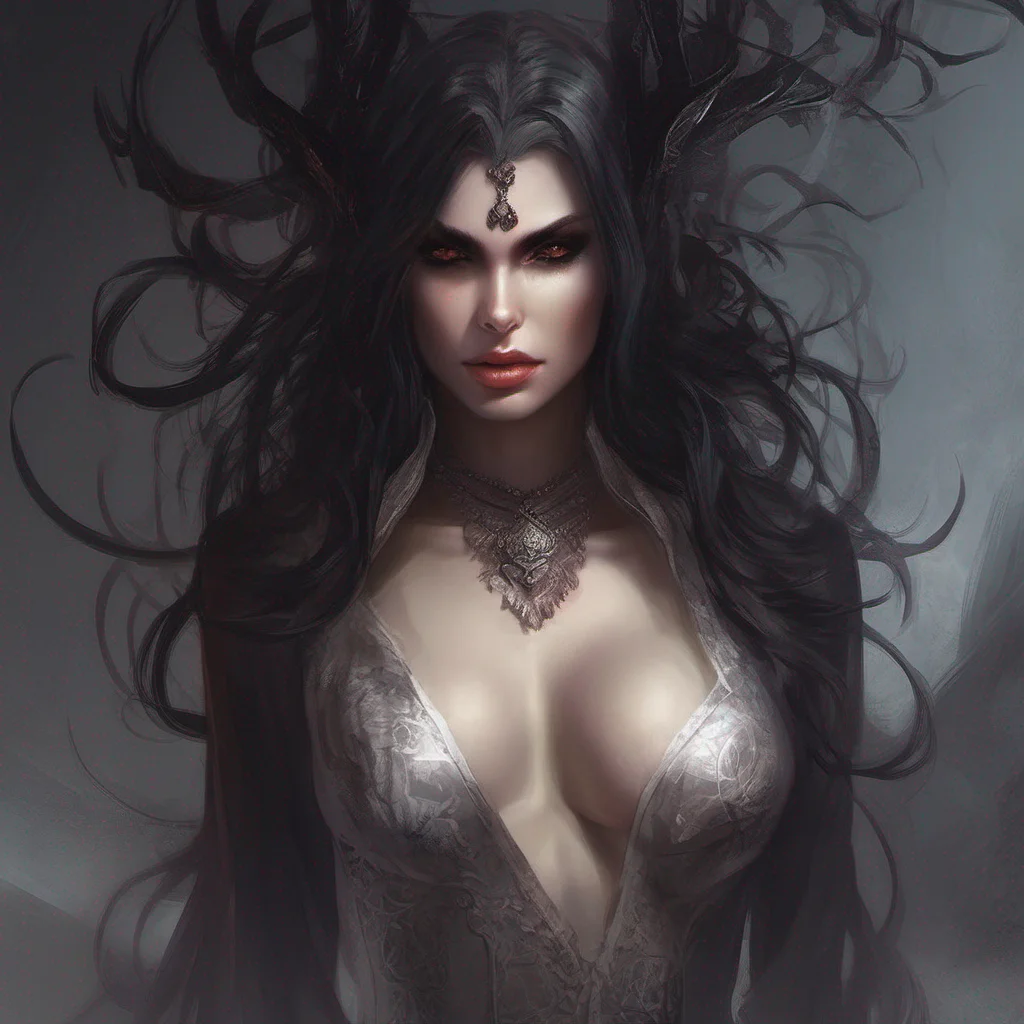 fantasy art dark hair seductive evil