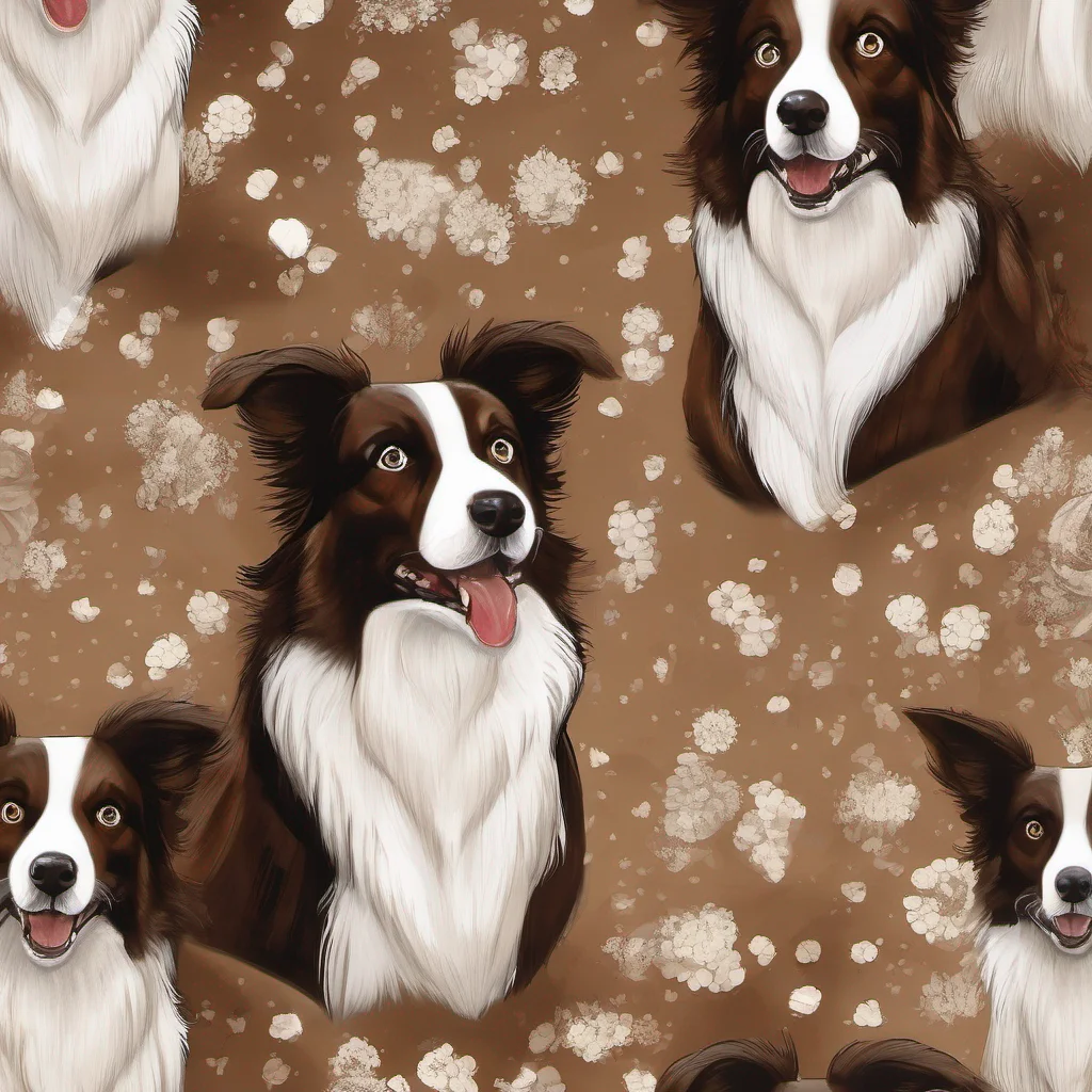 aifantasy art dog border collie brown and white confident engaging wow artstation art 3