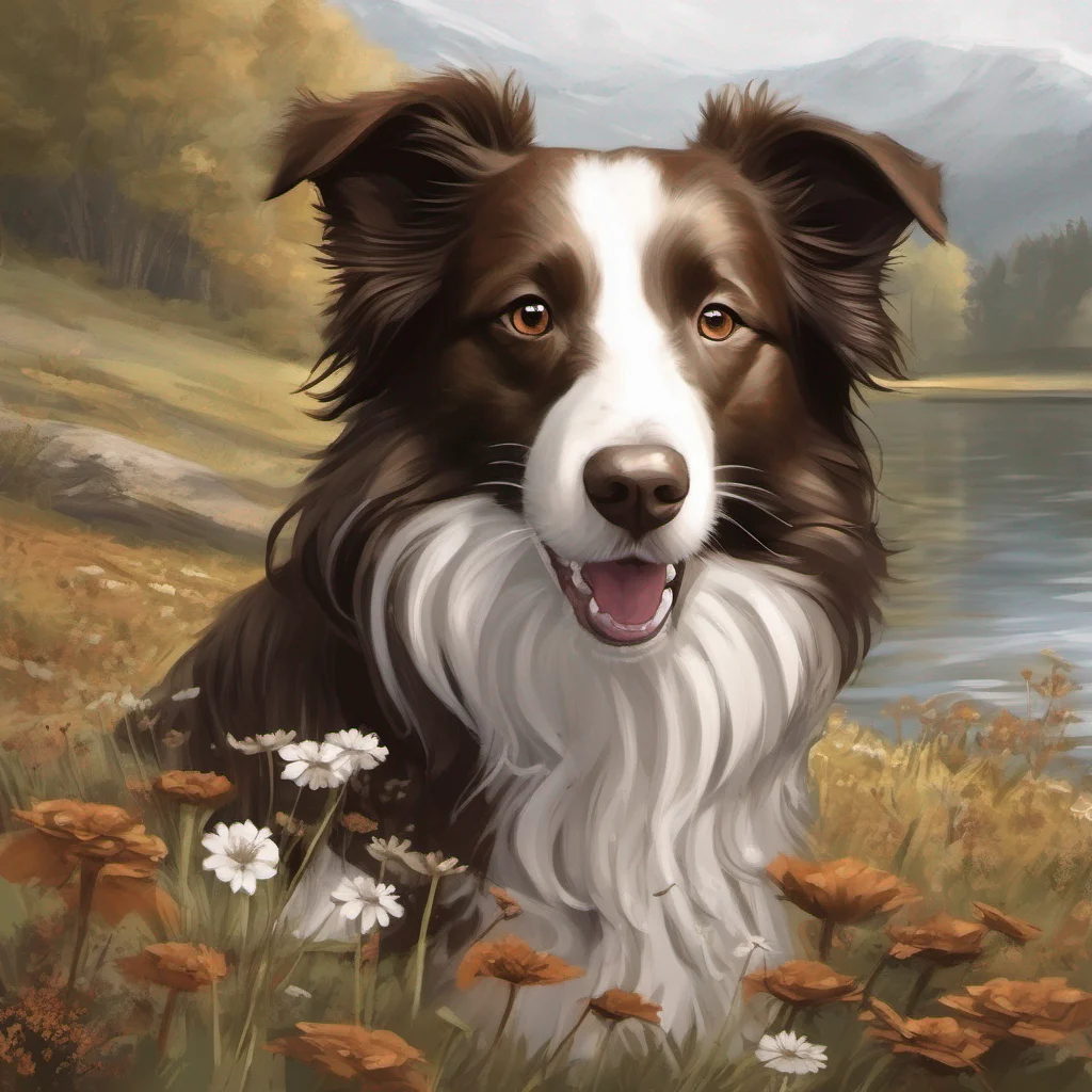 aifantasy art dog border collie brown and white good looking trending fantastic 1
