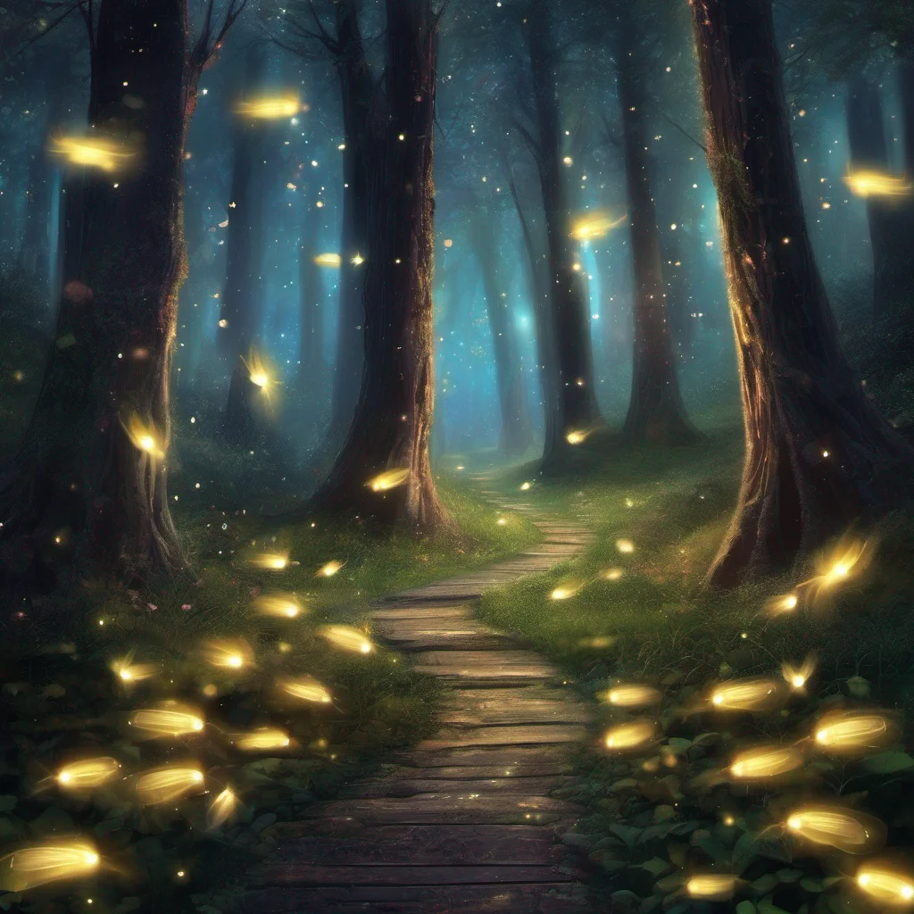 aifantasy art forest fireflies trees glitter sparkle pathway good looking trending fantastic 1