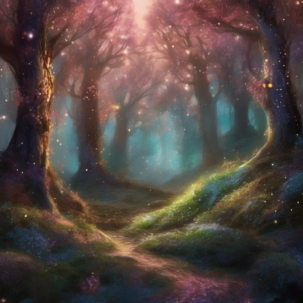 aifantasy art forest trees glitter sparkle  confident engaging wow artstation art 3