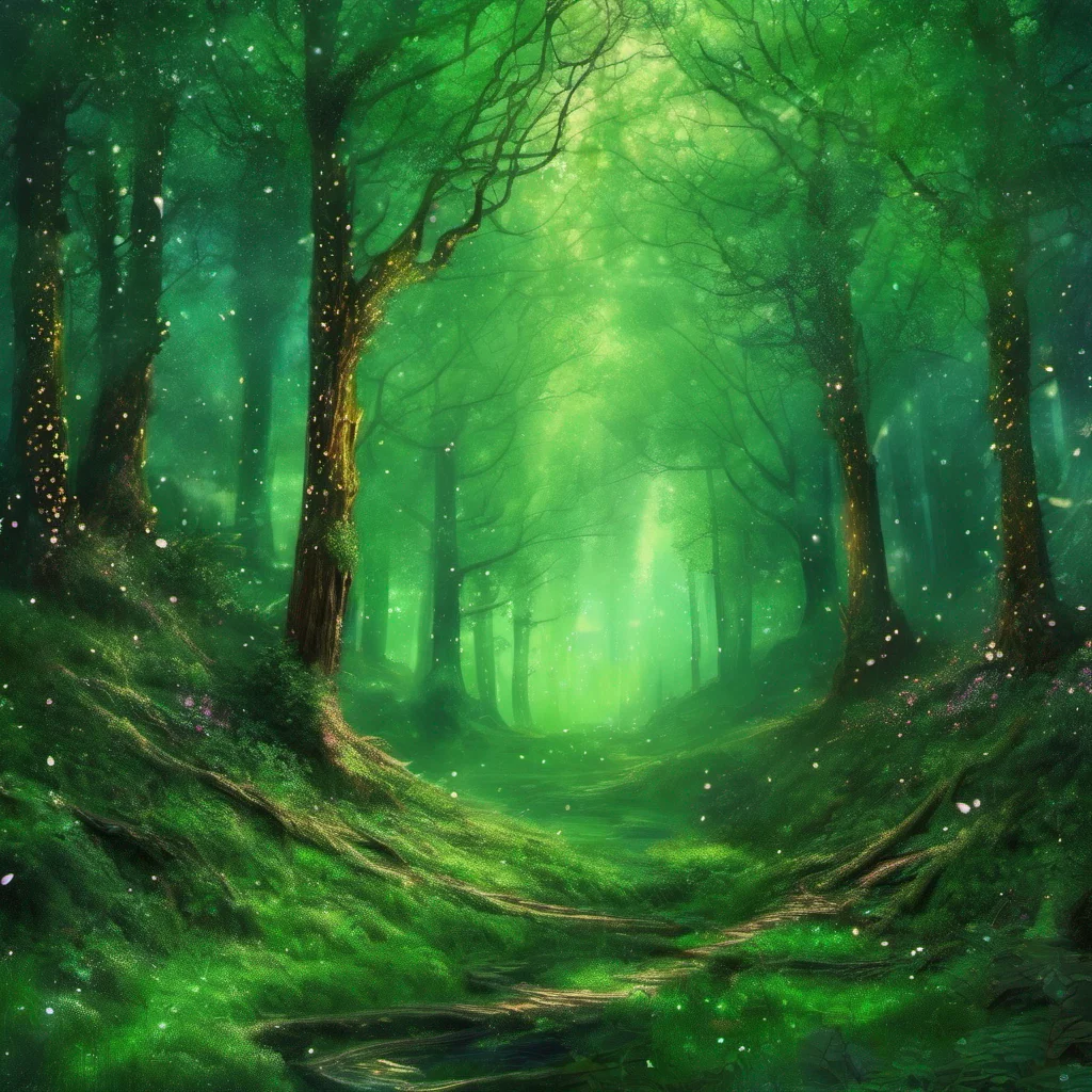 aifantasy art forest trees glitter sparkle green amazing awesome portrait 2