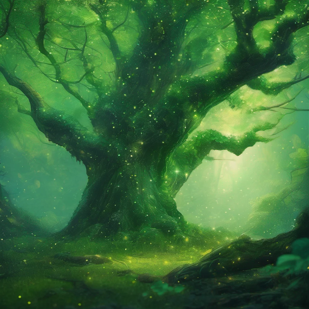 aifantasy art forest trees glitter sparkle green confident engaging wow artstation art 3