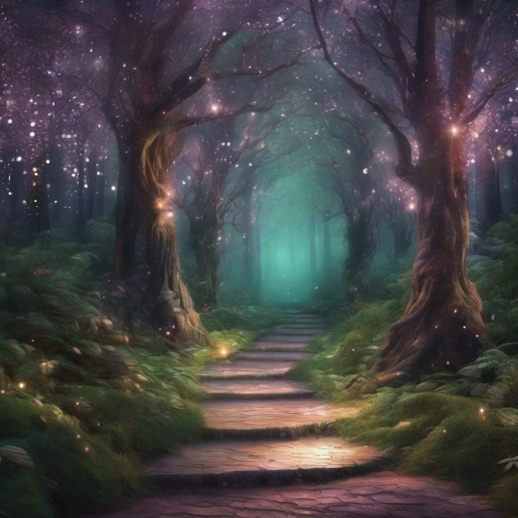 aifantasy art forest trees glitter sparkle pathway amazing awesome portrait 2