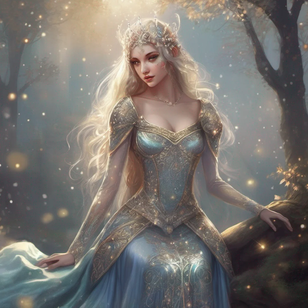 aifantasy art medieval dress fantasy elf goddess sparkle shimmer glitter amazing awesome portrait 2