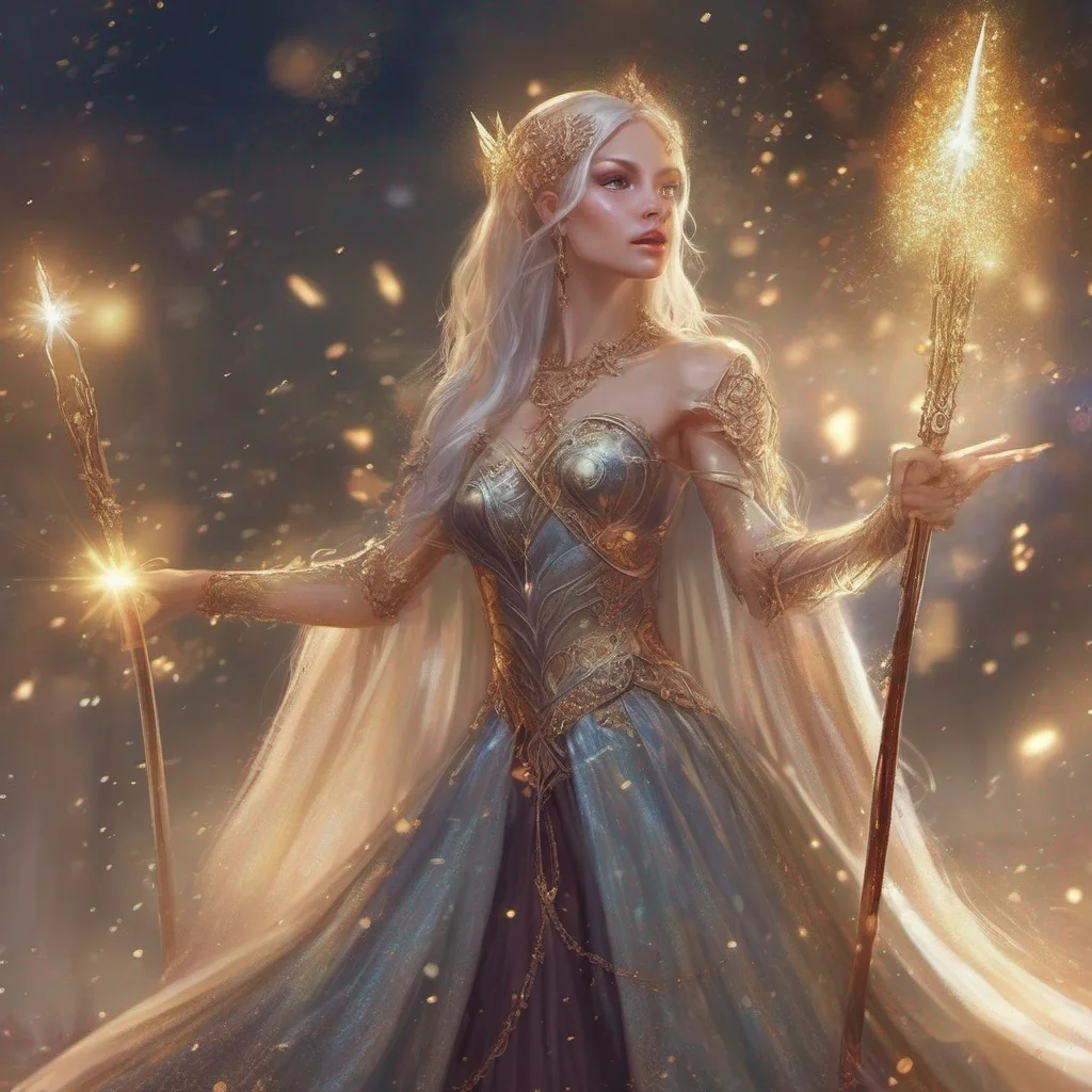 aifantasy art medieval dress fantasy elf goddess sparkle shimmer glitter battle