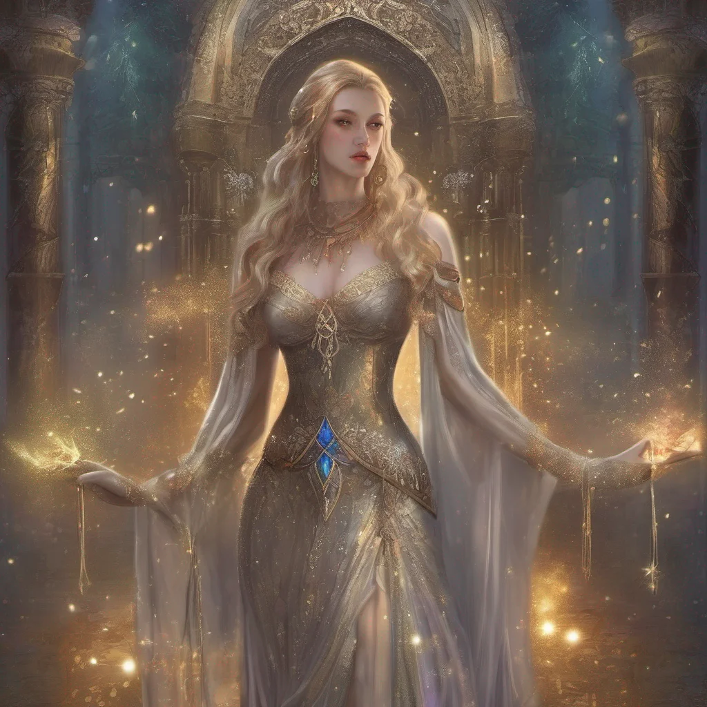 aifantasy art medieval dress fantasy elf goddess sparkle shimmer glitter dangerous amazing awesome portrait 2