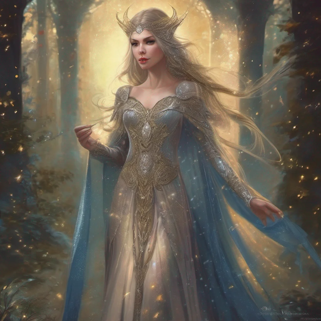 aifantasy art medieval dress fantasy elf goddess sparkle shimmer glitter dangerous good looking trending fantastic 1
