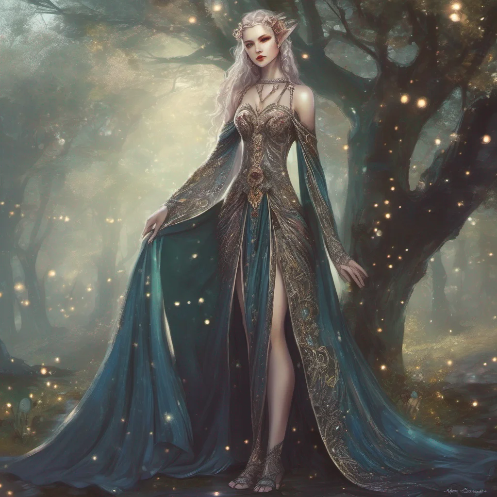 fantasy art medieval dress fantasy elf goddess sparkle shimmer glitter death