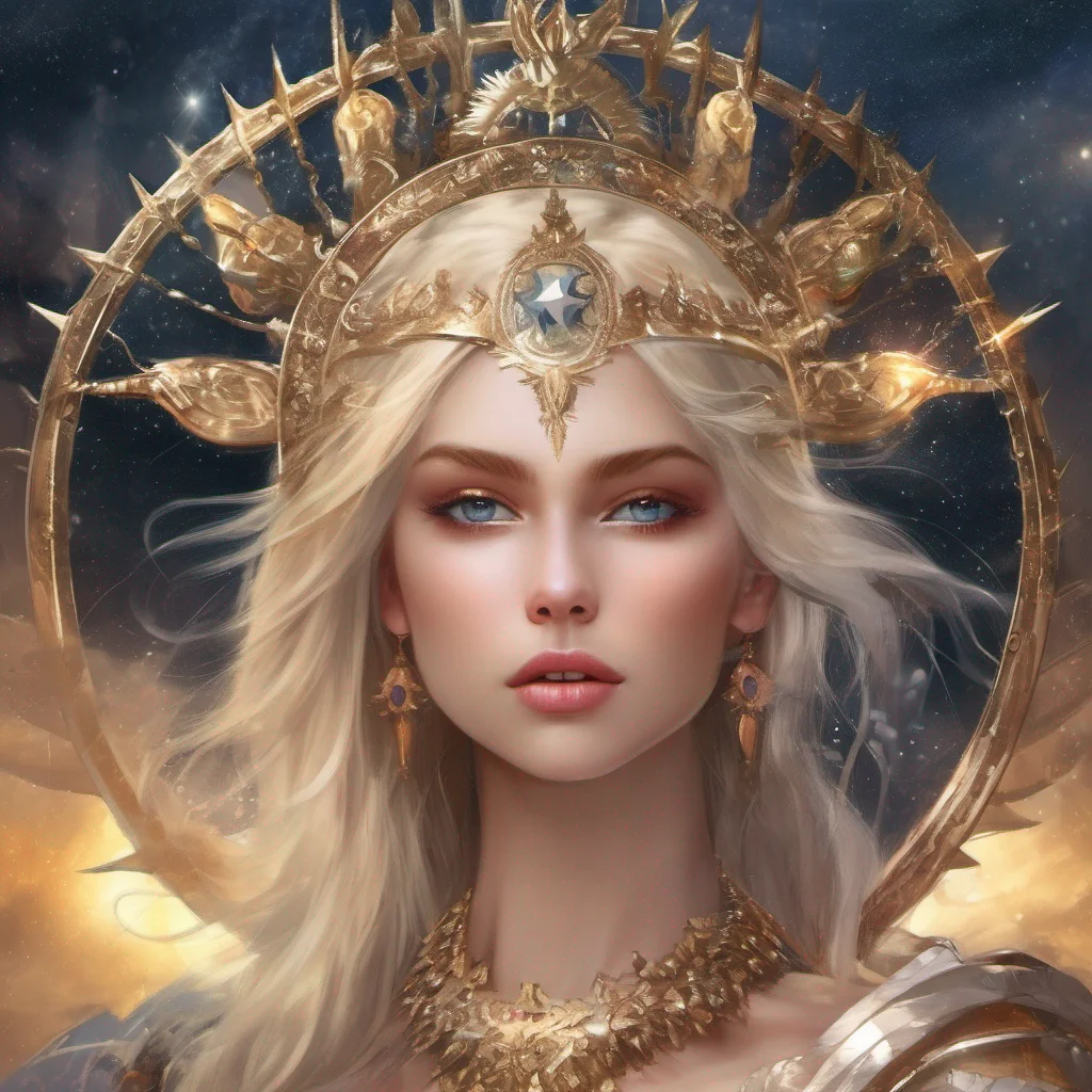 aifantasy art princess beauty grace seductive warrior blonde stars sun moon glitter confident engaging wow artstation art 3