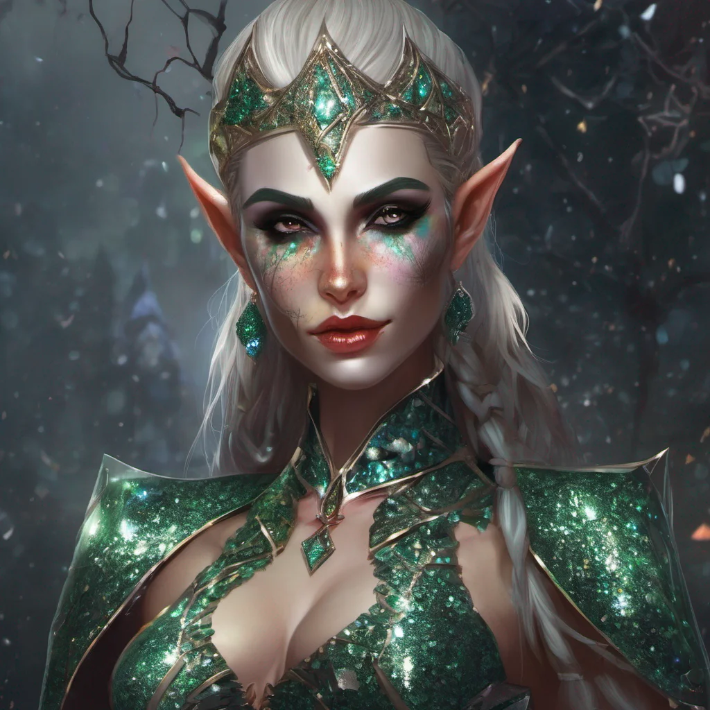 aifantasy art villain elf glitter female confident engaging wow artstation art 3