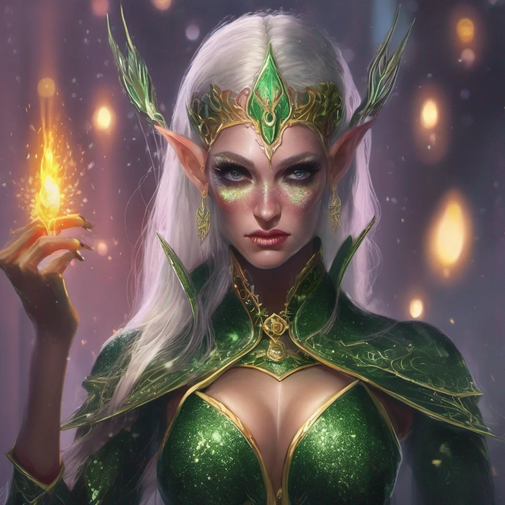 fantasy art villain elf glitter female