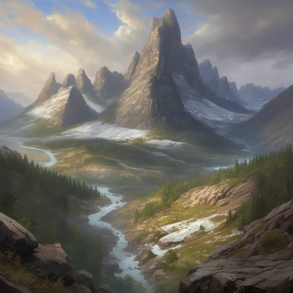 aifantasy artas i turn the bend in the rocky trail%2C a vast vista opens up before me%3A a deep valley with a river%2C forested slopes%2C snow capped summits. amazing awesome portrait 2