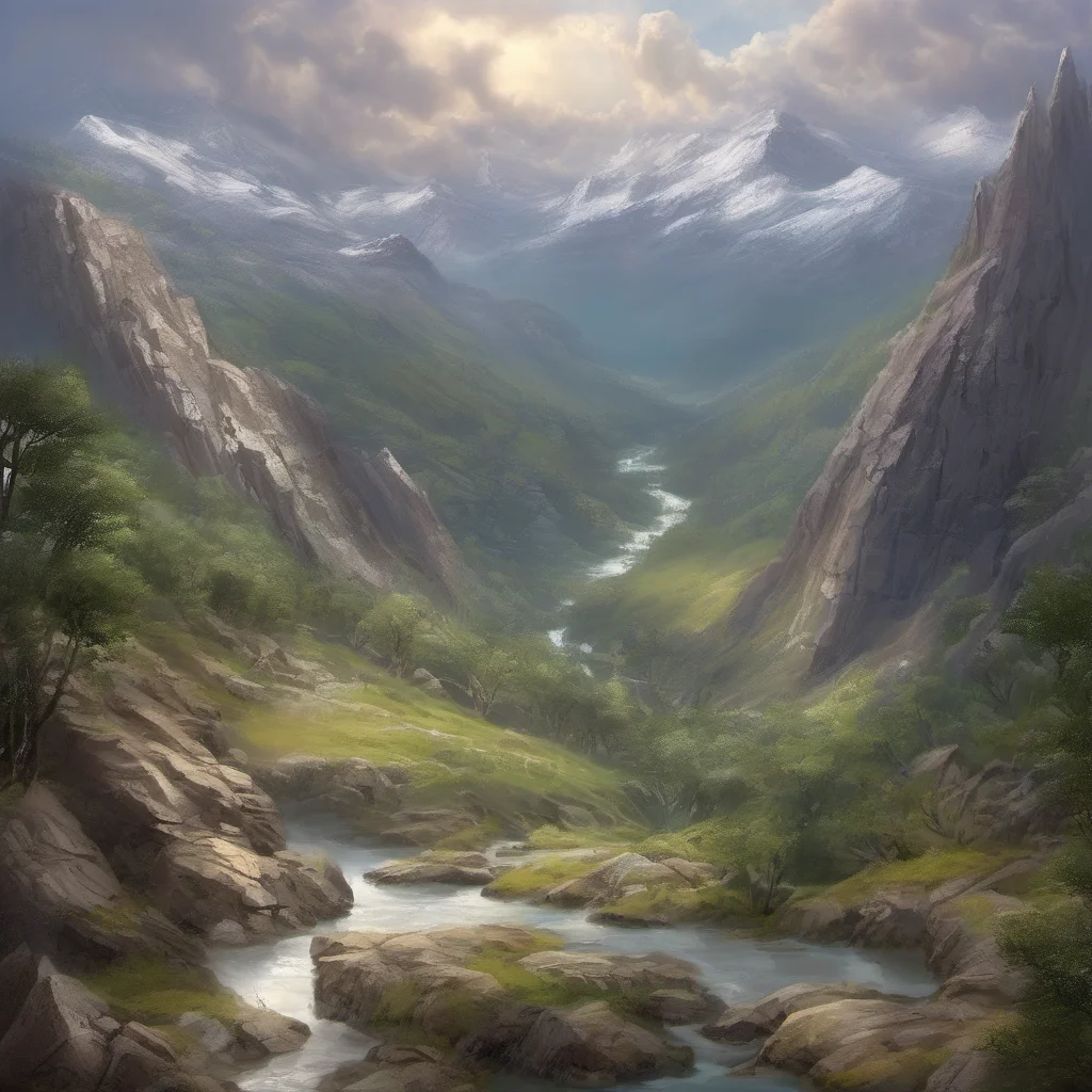 fantasy artas i turn the bend in the rocky trail%2C a vast vista opens up before me%3A a deep valley with a river%2C forested slopes%2C snow capped summits. good looking trending fantastic 1