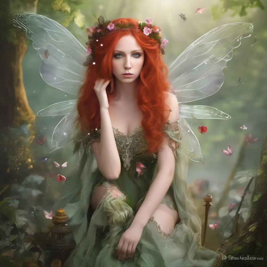aifantasy fairy with red hair