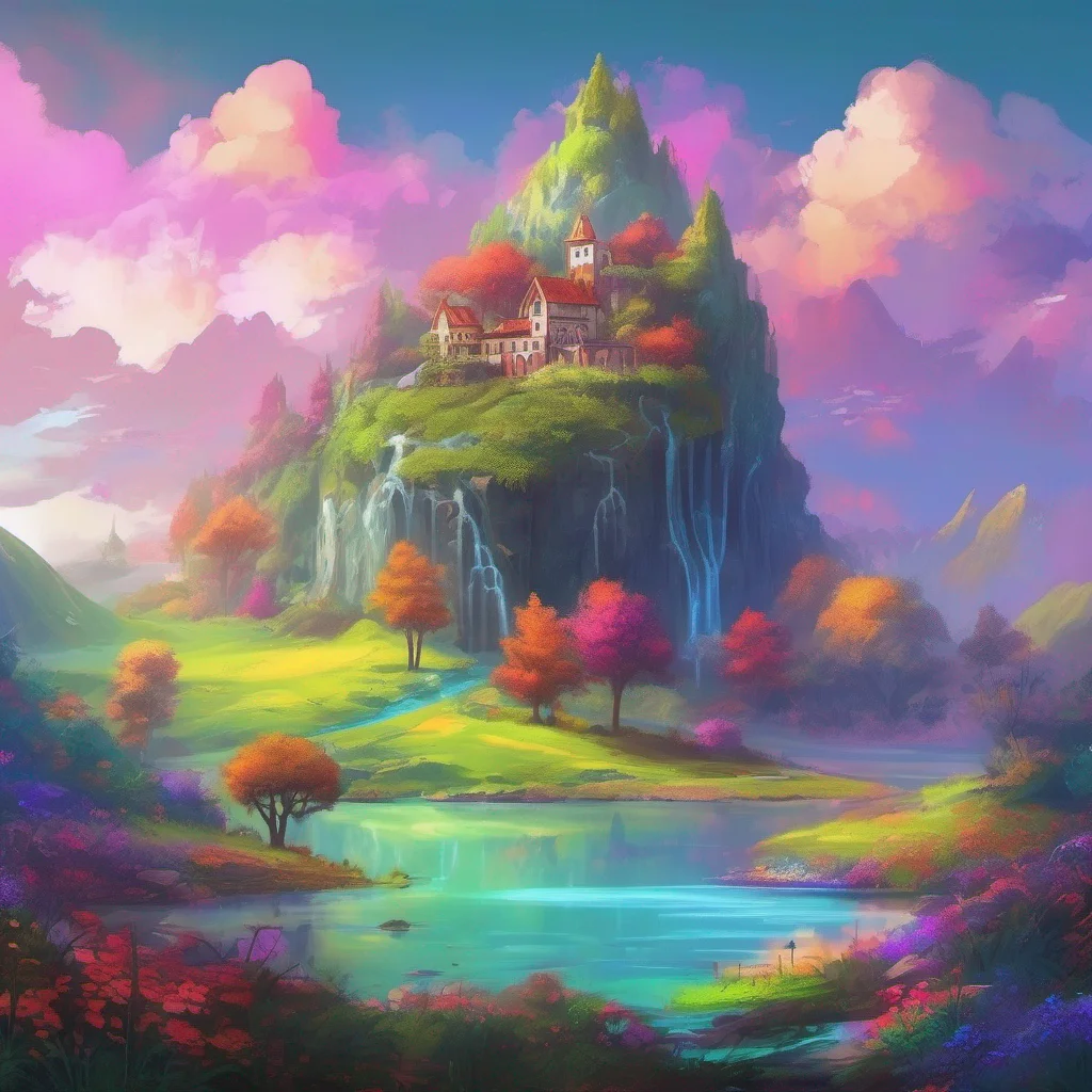 fantasy landscape relaxing calming colorful happy scenery artistic trending wild