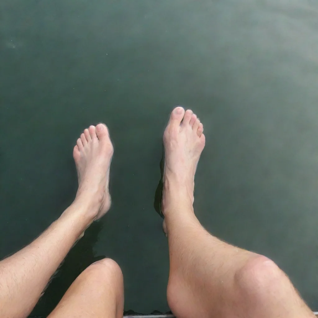 feet poking out of water