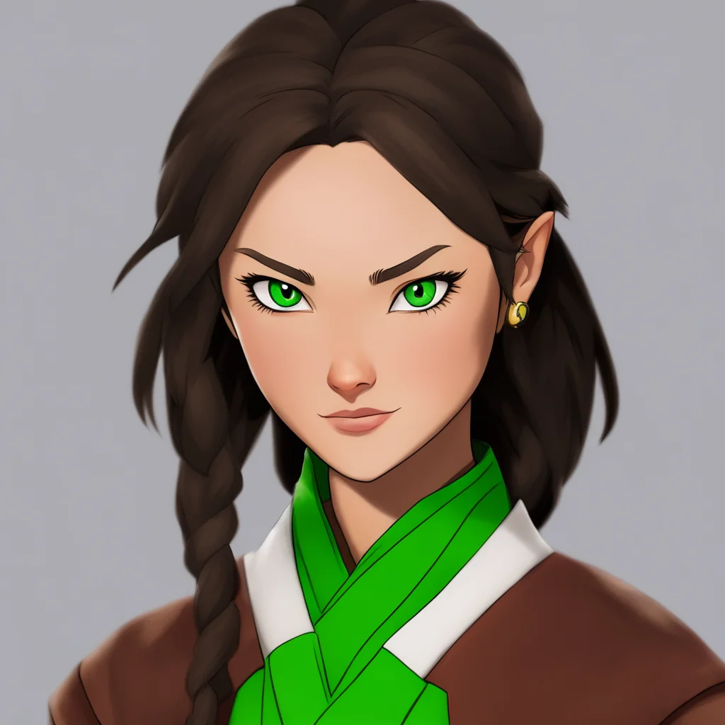 aifemale airbender with dark brown hair and green hazel eyes  amazing awesome portrait 2