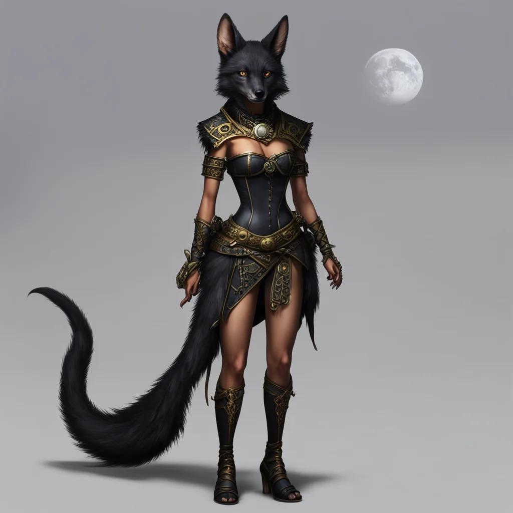 aifemale anthropomorphic jackal with short hair and short fur%2C egyptian dark mage%2C fantasy scythe%2C moonlight%2C detailed corset top%2C hip slip skirt amazing awesome portrait 2
