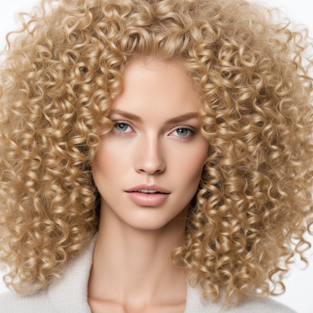 female blonde curly hair