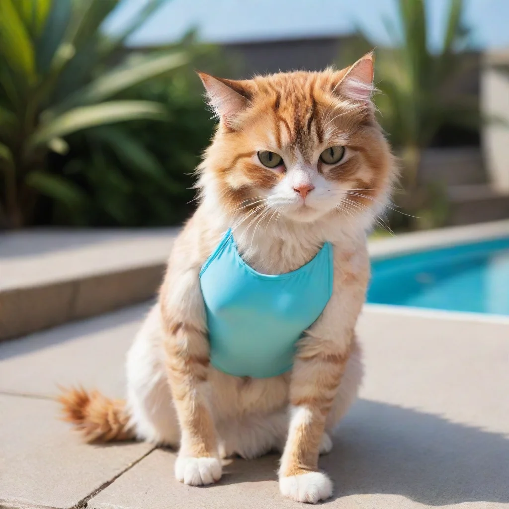 aifemale furry cat with swimsuit 