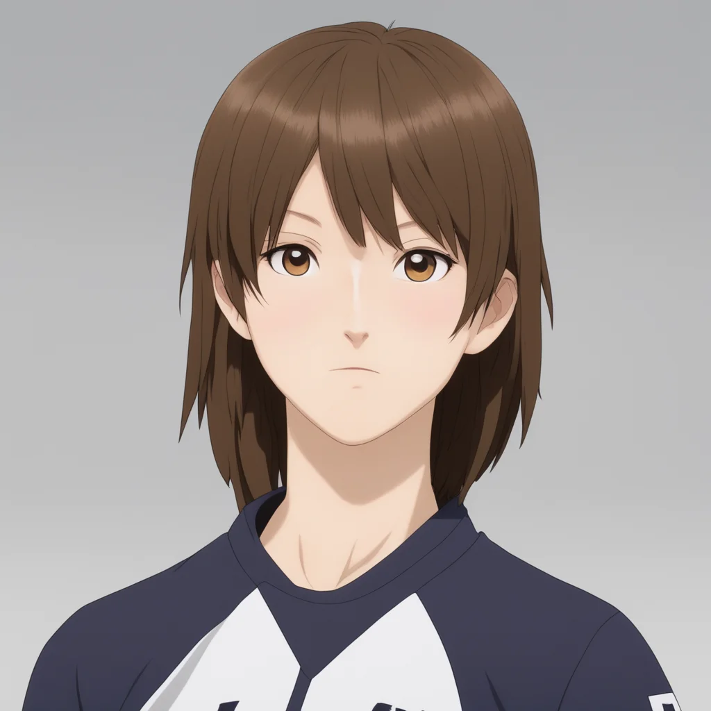 female haikyuu character with medium brown hair