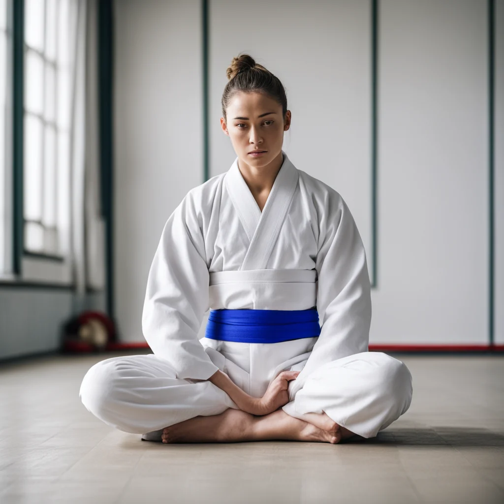 aifemale judo master meditating at dojo confident engaging wow artstation art 3