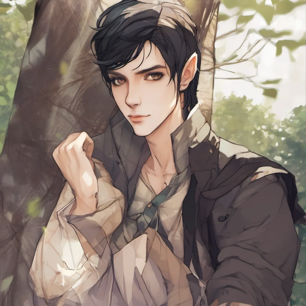 aifeminine%2C transgender male%2C male%2C sweet%2C elf%2C cute%2C black hair%2C brown eyes good looking trending fantastic 1